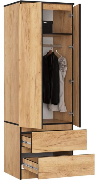 Šatníková skriňa so šuplíkmi 60 cm WREN - dub craft