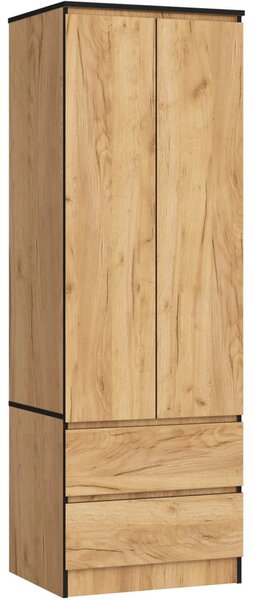 Šatníková skriňa so šuplíkmi 60 cm WREN - dub craft