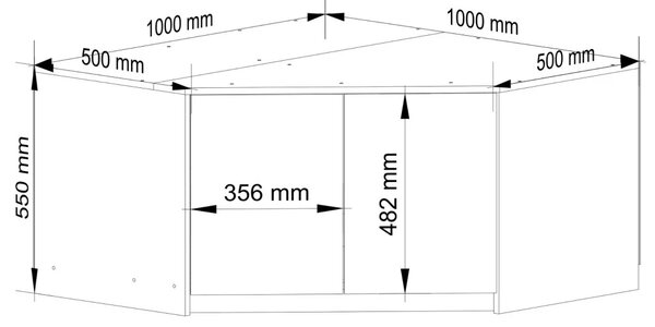 Rohový nástavec na skriňu LOTA 100 cm - dub artisan / biely
