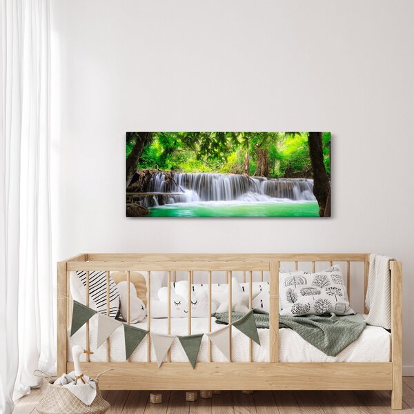 Obraz vodopádu v Kanchanaburi, Thajsko (120x50 cm)