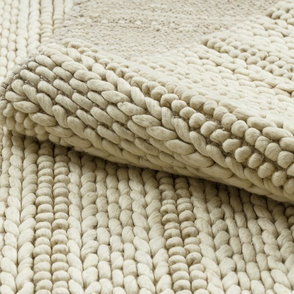 Dywany Łuszczów, Kusový koberec Tahar 99002B cream, 120x180, biela, obývacia izba