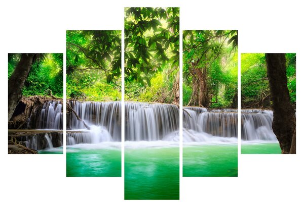 Obraz vodopádu v Kanchanaburi, Thajsko (150x105 cm)