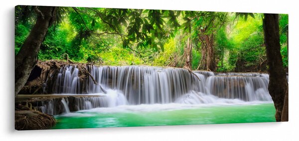 Obraz vodopádu v Kanchanaburi, Thajsko (120x50 cm)