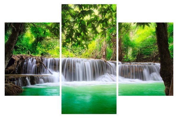 Obraz vodopádu v Kanchanaburi, Thajsko (90x60 cm)