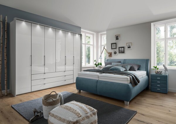 ČALÚNENÁ POSTEĽ, 180/200 cm, modrosivá Beldomo - Sleep - Postele