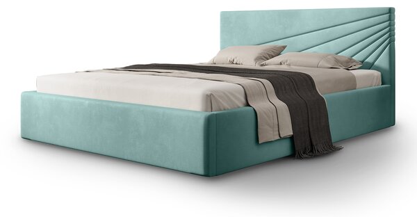 Čalúnená manželská posteľ s úložným priestorom Morenzo Slim 160x200 - mentolová