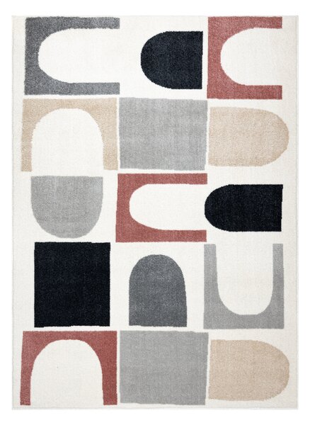 Dywany Łuszczów , Kusový koberec Fusion 0213 white/dark pink, 80x150, viacfarebná, kancelária