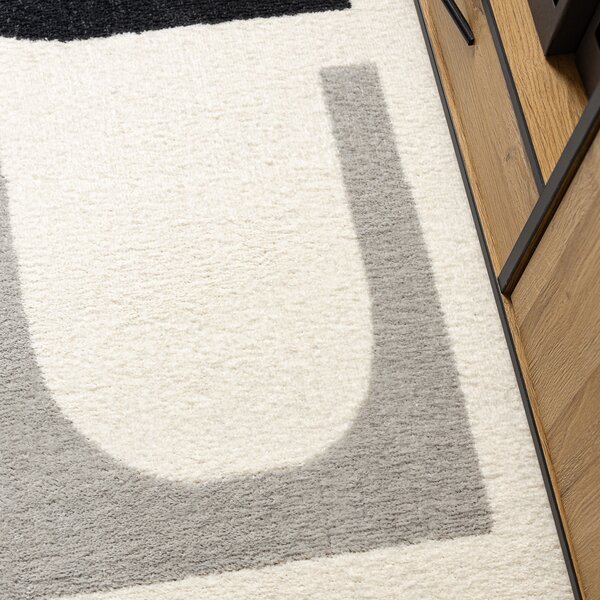 Dywany Łuszczów , Kusový koberec Fusion 0213 white/dark pink, 80x150, viacfarebná, kancelária