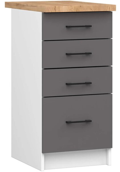 Kuchynská skrinka so šuplíkmi 40 cm VERMINA - biela / šedá