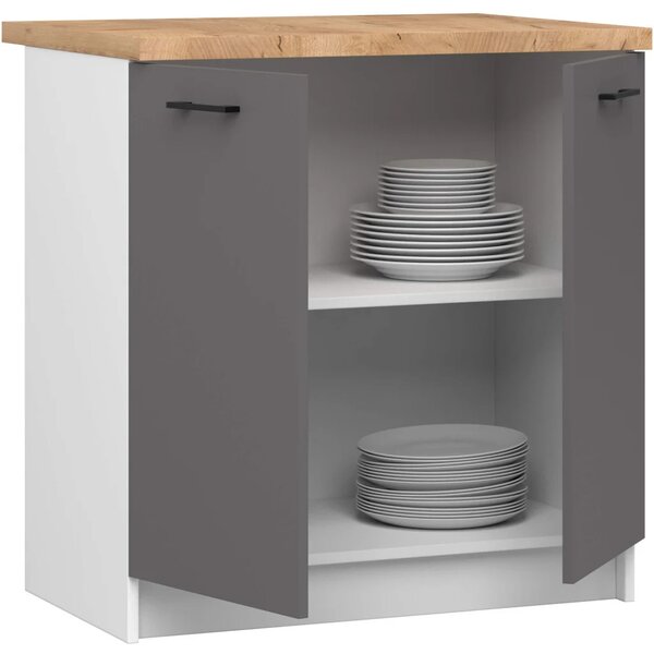 Dolná kuchynská skrinka 80 cm VERMINA - biela / šedá