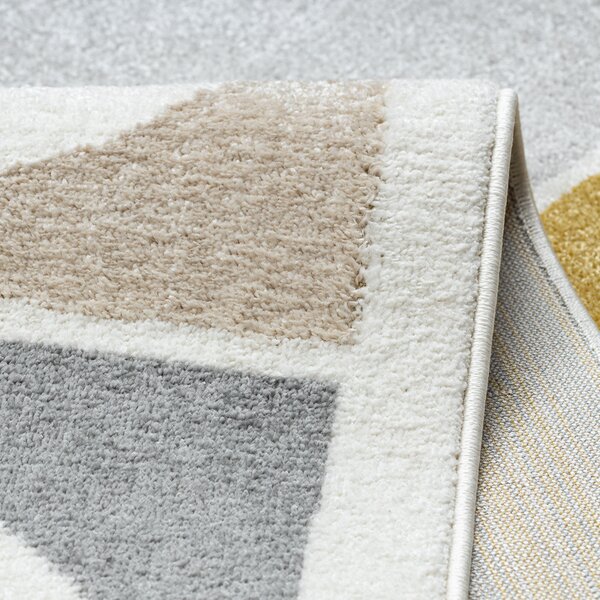 Dywany Łuszczów, Kusový koberec Fusion 0213 white/yellow, 80x150, viacfarebná, kancelária
