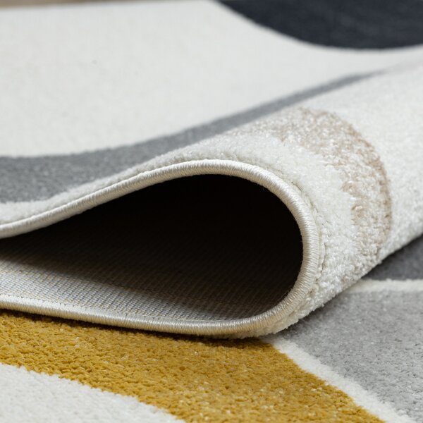 Dywany Łuszczów, Kusový koberec Fusion 0213 white/yellow, 80x150, viacfarebná, kancelária