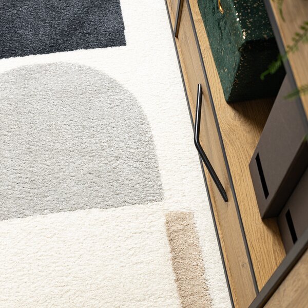 Dywany Łuszczów, Kusový koberec Fusion 0213 white/yellow, 80x150, viacfarebná, kancelária