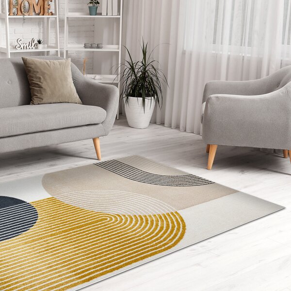 Dywany Łuszczów, Kusový koberec Fusion 0240 cream/yellow, 80x150, viacfarebná, kancelária