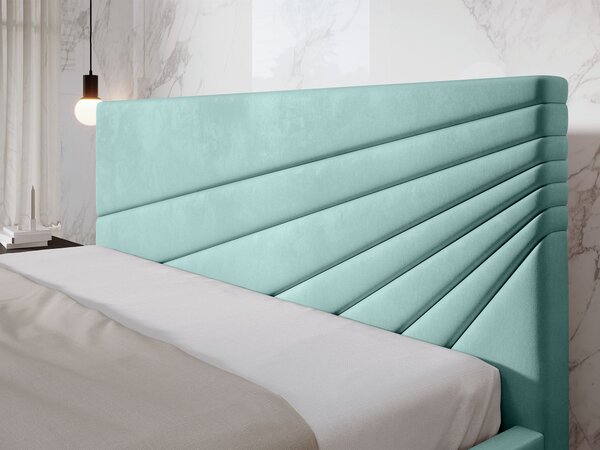 Čalúnená manželská posteľ s úložným priestorom Morenzo Slim 160x200 - mentolová