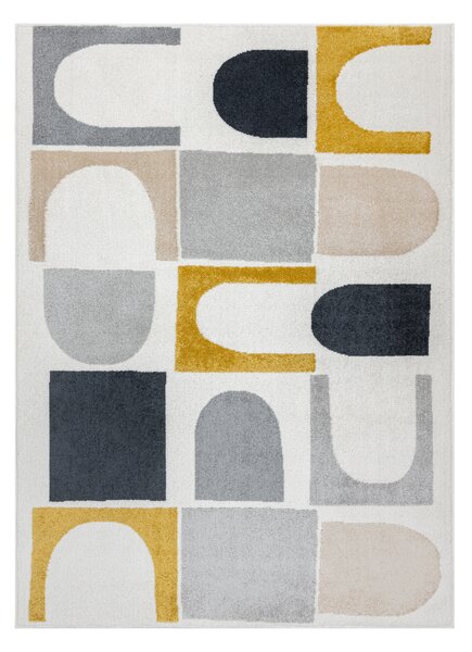 Dywany Łuszczów, Kusový koberec Fusion 0213 white/yellow, 80x150, viacfarebná, kancelária