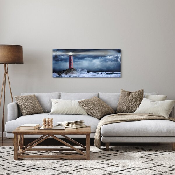 Obraz - Maják na útese (120x50 cm)