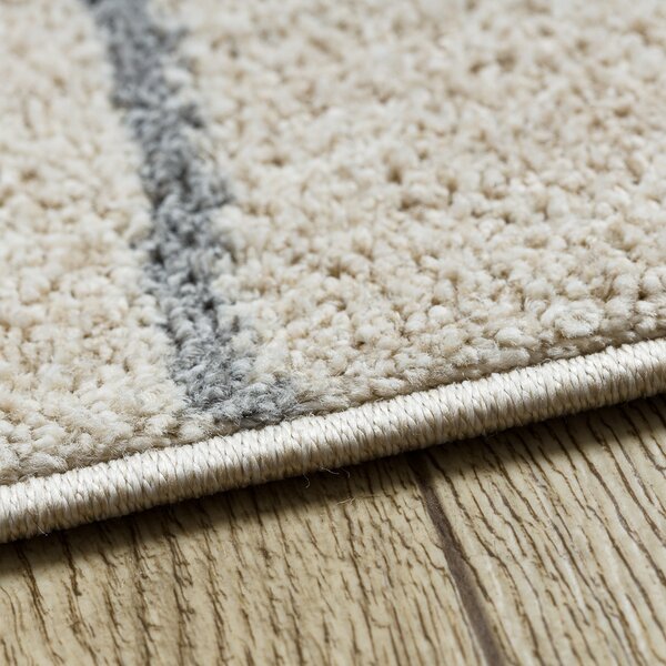 Dywany Łuszczów , Kusový koberec Fusion 0806 cream/l. grey, 80x150, biela, kancelária