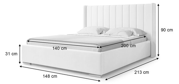 Čalúnená manželská posteľ s úložným priestorom Palmira 140x200 - tyrkysová