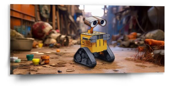 Sablio Obraz Wall-E robot Mesto - 110x50 cm
