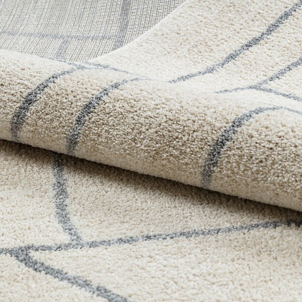 Dywany Łuszczów , Kusový koberec Fusion 0806 cream/l. grey, 80x150, biela, kancelária