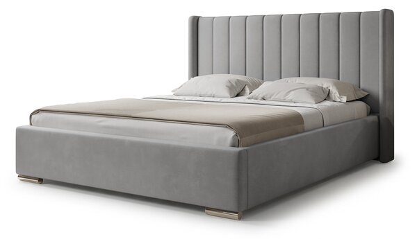 Čalúnená manželská posteľ s úložným priestorom Palmira 140x200 - sivá