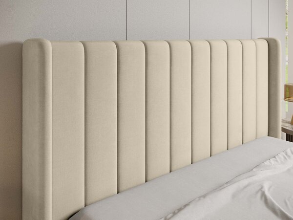 Čalúnená manželská posteľ s úložným priestorom Palmira 140x200 - smotanová