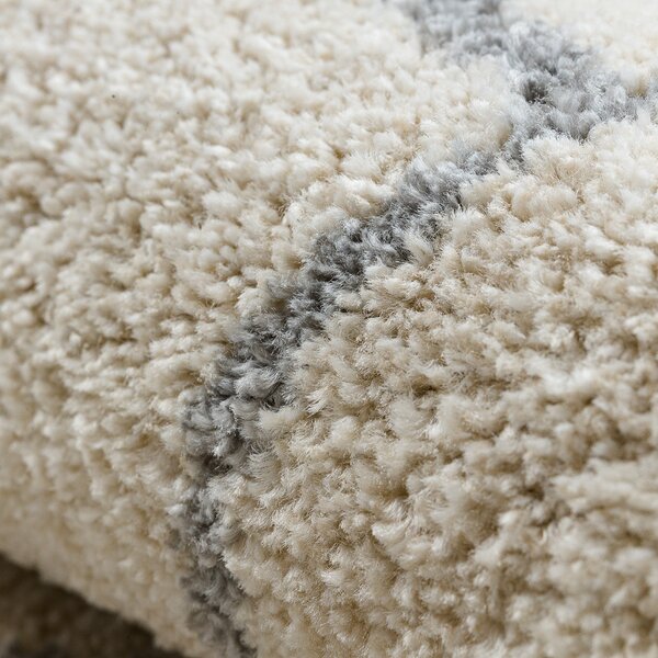 Dywany Łuszczów , Kusový koberec Fusion 0806 cream/l. grey, 80x150, biela, kancelária