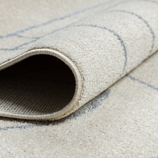 Dywany Łuszczów , Kusový koberec Fusion 0806 cream/l. grey, 80x150, biela, kancelária
