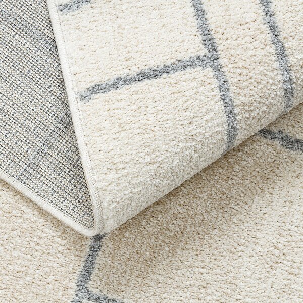 Dywany Łuszczów , Kusový koberec Fusion 0806 cream/l. grey, 80x150, biela, kancelária