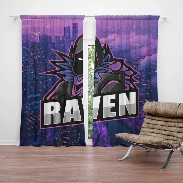 Sablio Záves FORTNITE RAVEN Steampunk mesto: 2ks 140x250cm