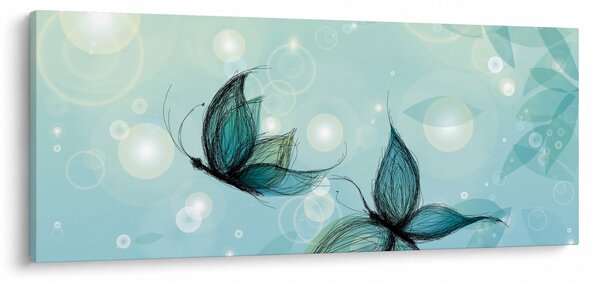 Obraz - Modré motýliky (120x50 cm)