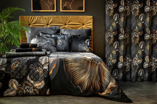 BAVLNENÝ UTERÁK LIMITED COLLECTION PEONIA1 SADA 6KS 50X90 CM ČIERNA