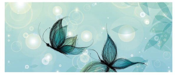 Obraz - Modré motýliky (120x50 cm)