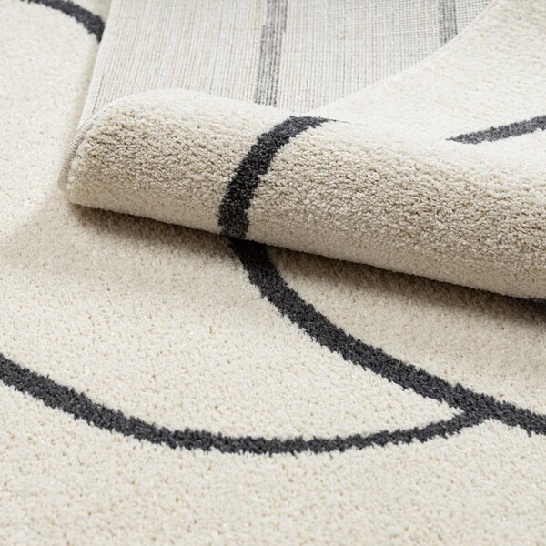 Dywany Łuszczów , Kusový koberec Fusion 8297 cream/dark grey, 80x150, biela, kancelária