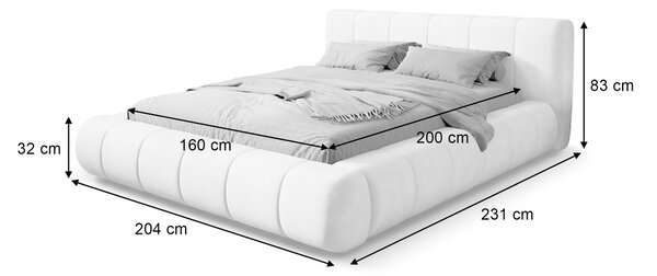 Manželská čalúnená posteľ s úložným priestorom Viglo 160x200 - orechová