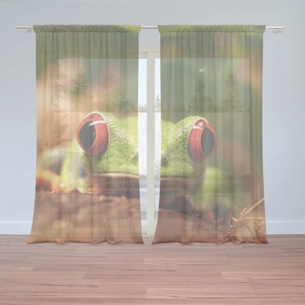 Sablio Záclony Zelená žaba: 2ks 150x250cm