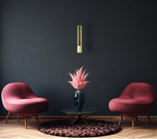 LED Luster na lanku BARS 1xGU10/4,8W/230V zlatá