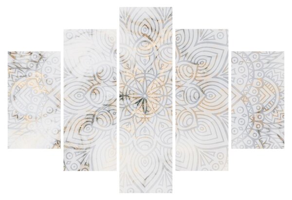 Obraz bielej mandaly (150x105 cm)