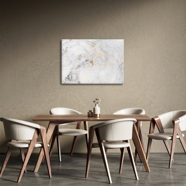 Obraz bielej mandaly (70x50 cm)