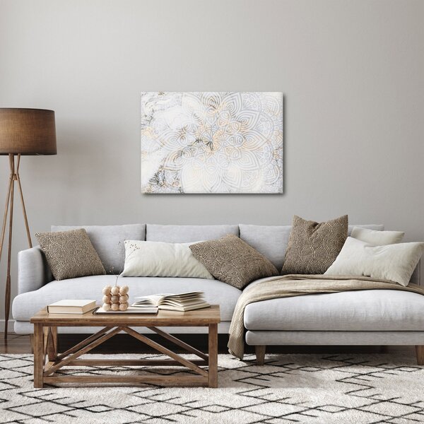 Obraz bielej mandaly (70x50 cm)