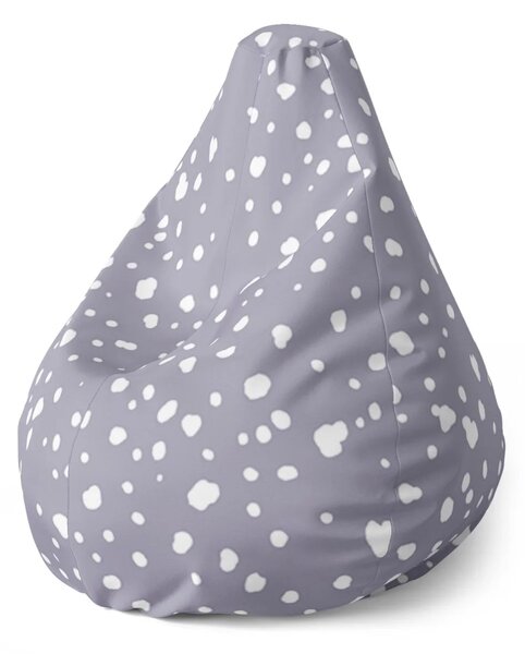 Sablio Sedací vak Pear Biele fliačiky na fialovej - 70 x 95 x 15 cm