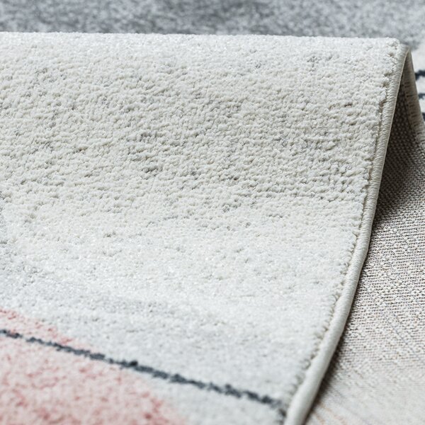 Dywany Łuszczów, Kusový koberec Fusion 5868 white/dark pink, 140x190, ružová, kancelária