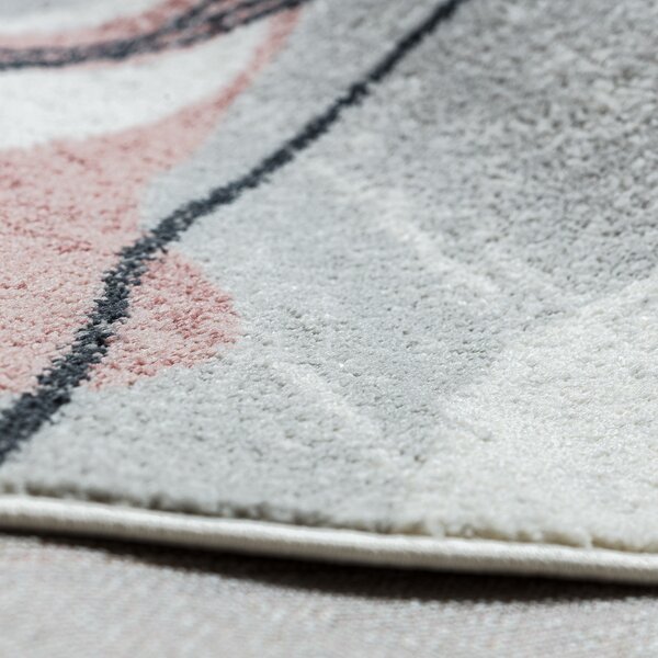 Dywany Łuszczów, Kusový koberec Fusion 5868 white/dark pink, 140x190, ružová, kancelária