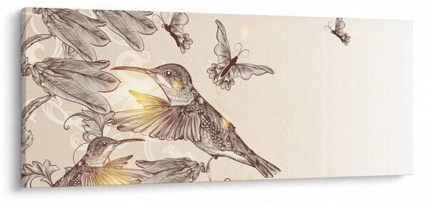 Obraz - Kolibríky (120x50 cm)