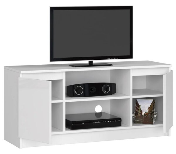 TV stolík YMARIN - biely / biely lesklý