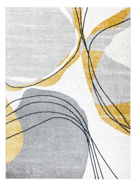 Dywany Łuszczów, Kusový koberec Fusion 5868 white/yellow, 140x190, šedá, kancelária