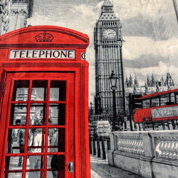 Metráž Babysoft vzorovaný 200cm Panel - London