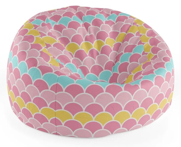 Sablio Sedací vak Cocoon Farebné šupiny - 75 x 45 x 35 cm