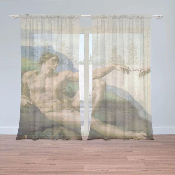 Sablio Záclony Stvorenie Adama - Michelangelo Buonarroti: 2ks 150x250cm